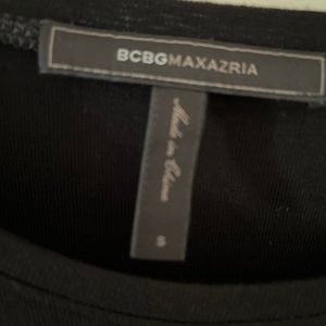 BCBG black knit dress with cutout back